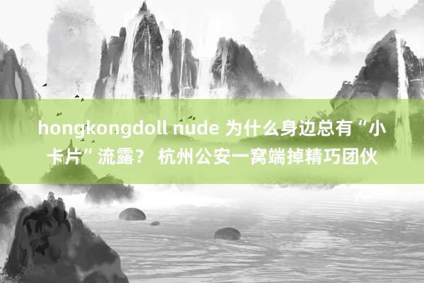 hongkongdoll nude 为什么身边总有“小卡片”流露？ 杭州公安一窝端掉精巧团伙