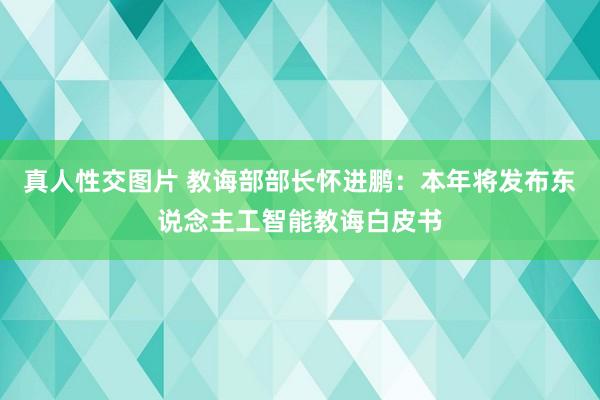 真人性交图片 教诲部部长怀进鹏：本年将发布东说念主工智能教诲白皮书