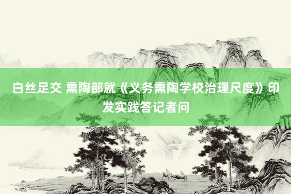 白丝足交 熏陶部就《义务熏陶学校治理尺度》印发实践答记者问