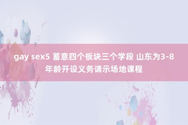 gay sex5 蓄意四个板块三个学段 山东为3-8年龄开设义务请示场地课程