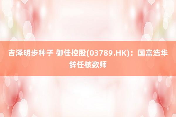 吉泽明步种子 御佳控股(03789.HK)：国富浩华辞任核数师